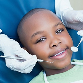 little boy visiting children’s dentist in Goode