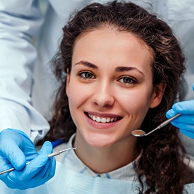 smiling young woman at her dental checkup