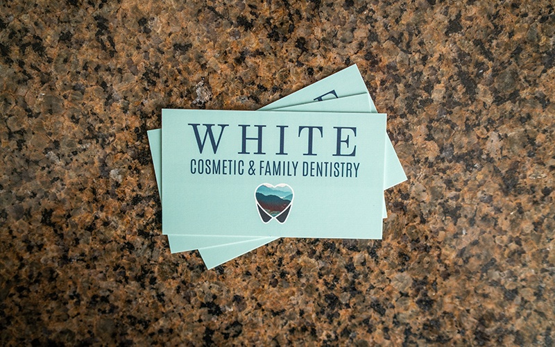 White Cosmetic & Family Dentistry business cards