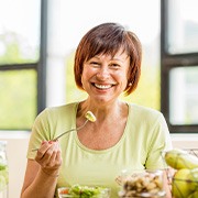 Dentures patient in Goode eating well